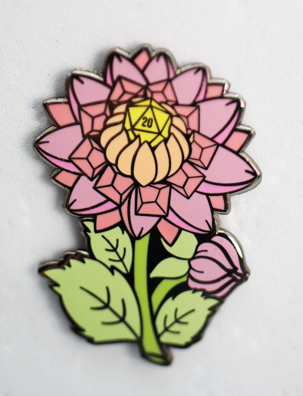 Foam Brain Games Hollow Hearts Enamel Pin: Dice Dahlia